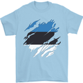 Torn Estonia Flag Estonian Day Football Mens T-Shirt 100% Cotton Light Blue