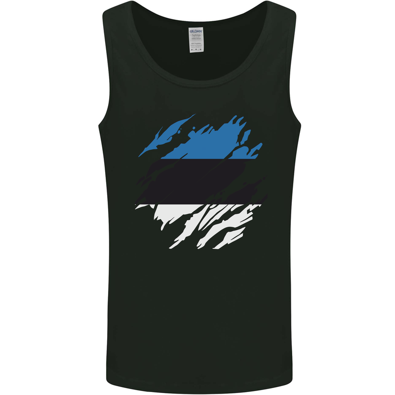 Torn Estonia Flag Estonian Day Football Mens Vest Tank Top Black