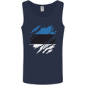 Torn Estonia Flag Estonian Day Football Mens Vest Tank Top Navy Blue