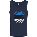 Torn Estonia Flag Estonian Day Football Mens Vest Tank Top Navy Blue