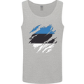 Torn Estonia Flag Estonian Day Football Mens Vest Tank Top Sports Grey