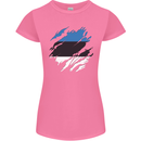 Torn Estonia Flag Estonian Day Football Womens Petite Cut T-Shirt Azalea