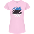 Torn Estonia Flag Estonian Day Football Womens Petite Cut T-Shirt Light Pink