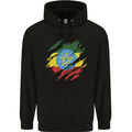 Torn Ethiopia Flag Ethiopian Day Football Childrens Kids Hoodie Black
