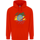 Torn Ethiopia Flag Ethiopian Day Football Childrens Kids Hoodie Bright Red