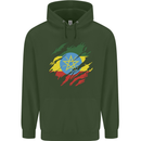 Torn Ethiopia Flag Ethiopian Day Football Childrens Kids Hoodie Forest Green