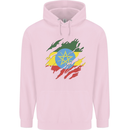 Torn Ethiopia Flag Ethiopian Day Football Childrens Kids Hoodie Light Pink