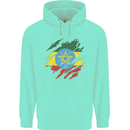 Torn Ethiopia Flag Ethiopian Day Football Childrens Kids Hoodie Peppermint