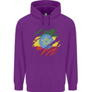 Torn Ethiopia Flag Ethiopian Day Football Childrens Kids Hoodie Purple