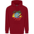 Torn Ethiopia Flag Ethiopian Day Football Childrens Kids Hoodie Red