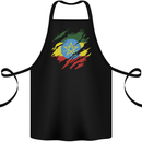 Torn Ethiopia Flag Ethiopian Day Football Cotton Apron 100% Organic Black
