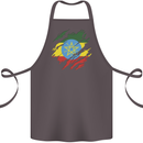 Torn Ethiopia Flag Ethiopian Day Football Cotton Apron 100% Organic Dark Grey