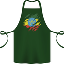 Torn Ethiopia Flag Ethiopian Day Football Cotton Apron 100% Organic Forest Green