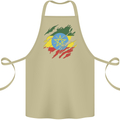 Torn Ethiopia Flag Ethiopian Day Football Cotton Apron 100% Organic Khaki