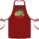 Torn Ethiopia Flag Ethiopian Day Football Cotton Apron 100% Organic Maroon