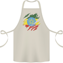 Torn Ethiopia Flag Ethiopian Day Football Cotton Apron 100% Organic Natural