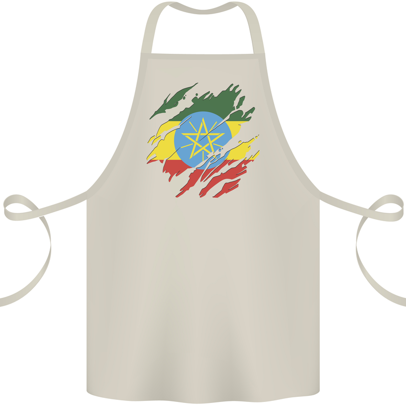 Torn Ethiopia Flag Ethiopian Day Football Cotton Apron 100% Organic Natural