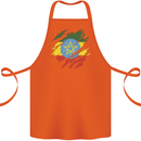 Torn Ethiopia Flag Ethiopian Day Football Cotton Apron 100% Organic Orange