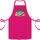 Torn Ethiopia Flag Ethiopian Day Football Cotton Apron 100% Organic Pink