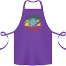 Torn Ethiopia Flag Ethiopian Day Football Cotton Apron 100% Organic Purple
