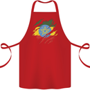 Torn Ethiopia Flag Ethiopian Day Football Cotton Apron 100% Organic Red