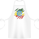 Torn Ethiopia Flag Ethiopian Day Football Cotton Apron 100% Organic White