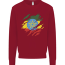 Torn Ethiopia Flag Ethiopian Day Football Kids Sweatshirt Jumper Red