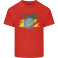 Torn Ethiopia Flag Ethiopian Day Football Kids T-Shirt Childrens Red