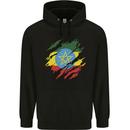 Torn Ethiopia Flag Ethiopian Day Football Mens 80% Cotton Hoodie Black