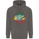 Torn Ethiopia Flag Ethiopian Day Football Mens 80% Cotton Hoodie Charcoal
