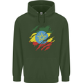 Torn Ethiopia Flag Ethiopian Day Football Mens 80% Cotton Hoodie Forest Green