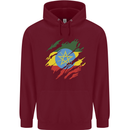 Torn Ethiopia Flag Ethiopian Day Football Mens 80% Cotton Hoodie Maroon