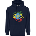 Torn Ethiopia Flag Ethiopian Day Football Mens 80% Cotton Hoodie Navy Blue