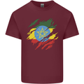 Torn Ethiopia Flag Ethiopian Day Football Mens Cotton T-Shirt Tee Top Maroon