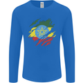 Torn Ethiopia Flag Ethiopian Day Football Mens Long Sleeve T-Shirt Royal Blue
