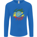 Torn Ethiopia Flag Ethiopian Day Football Mens Long Sleeve T-Shirt Royal Blue