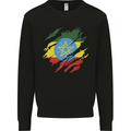 Torn Ethiopia Flag Ethiopian Day Football Mens Sweatshirt Jumper Black
