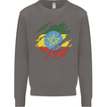 Torn Ethiopia Flag Ethiopian Day Football Mens Sweatshirt Jumper Charcoal