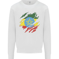 Torn Ethiopia Flag Ethiopian Day Football Mens Sweatshirt Jumper White