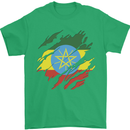Torn Ethiopia Flag Ethiopian Day Football Mens T-Shirt 100% Cotton Irish Green