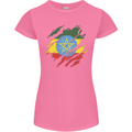 Torn Ethiopia Flag Ethiopian Day Football Womens Petite Cut T-Shirt Azalea