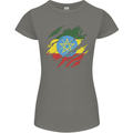 Torn Ethiopia Flag Ethiopian Day Football Womens Petite Cut T-Shirt Charcoal