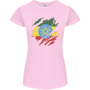 Torn Ethiopia Flag Ethiopian Day Football Womens Petite Cut T-Shirt Light Pink