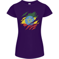 Torn Ethiopia Flag Ethiopian Day Football Womens Petite Cut T-Shirt Purple