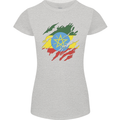Torn Ethiopia Flag Ethiopian Day Football Womens Petite Cut T-Shirt Sports Grey