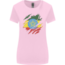 Torn Ethiopia Flag Ethiopian Day Football Womens Wider Cut T-Shirt Light Pink