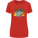 Torn Ethiopia Flag Ethiopian Day Football Womens Wider Cut T-Shirt Red