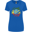 Torn Ethiopia Flag Ethiopian Day Football Womens Wider Cut T-Shirt Royal Blue