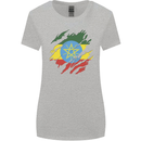 Torn Ethiopia Flag Ethiopian Day Football Womens Wider Cut T-Shirt Sports Grey