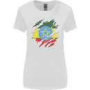 Torn Ethiopia Flag Ethiopian Day Football Womens Wider Cut T-Shirt White